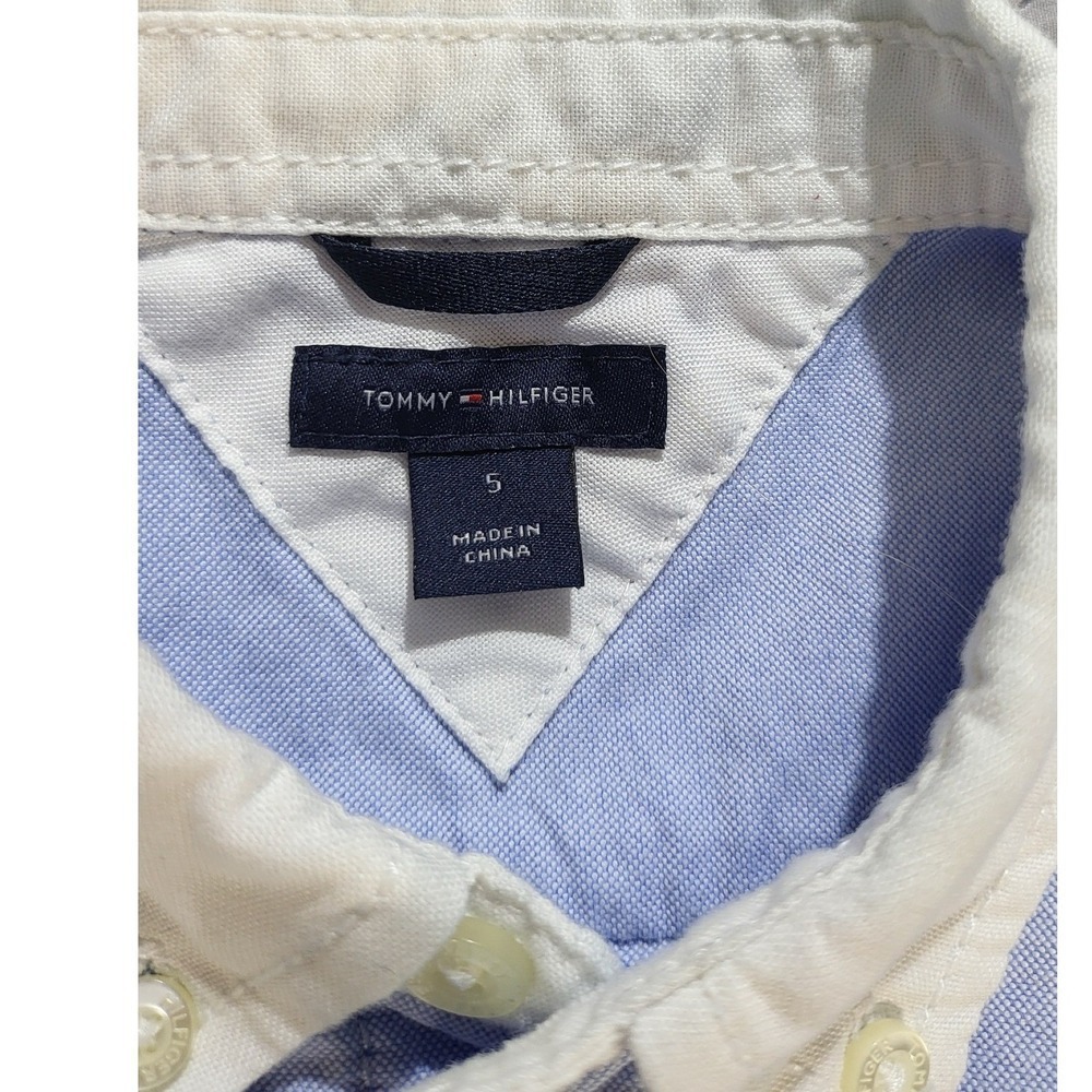 Tommy Hilfiger Oxford Shirt White Collar Button Down Dress Shirt Size 5‎ - Picture 5 of 7